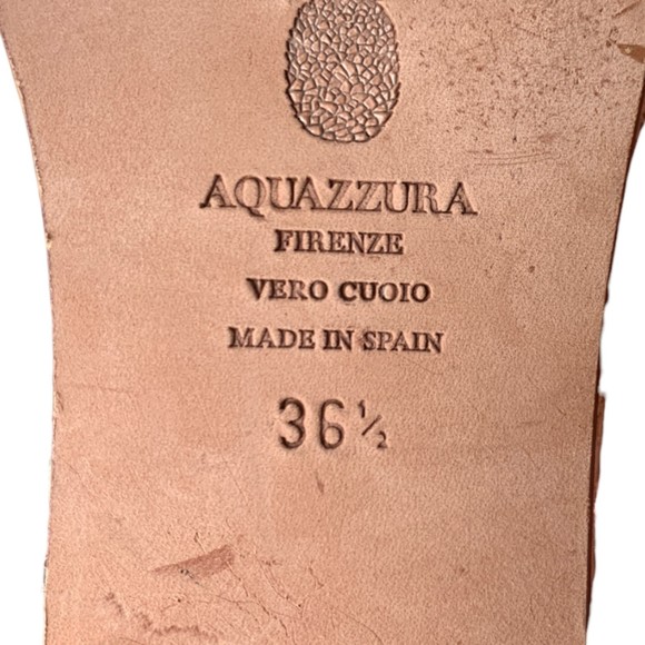 Aquazzura Women Belgravia Blue Denim Espadrilles Sandals Size 36.5 100% Auth - Picture 7 of 11